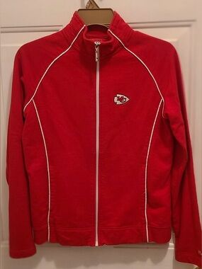 NFL Red Women's Full-Zip Varsity Jacket with White Piping
